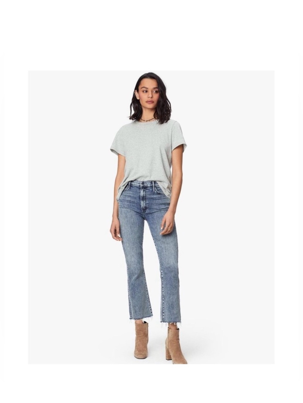 Mother The Hustler Ankle Fray Jeans in Shaking Things Up size 26